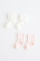 Дитячі шкарпетки бавовна молочні/рожеві