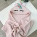 Полотенце с капюшоном для новорожденных розовое Единорог 2 из 2