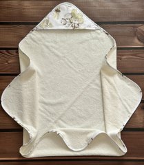 Полотенце с капюшоном для новорожденных Цветы хлопка