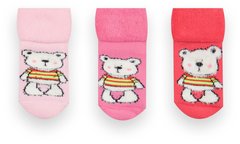 Шкарпетки для дiвчинки махрові Ведмедики 3 пари