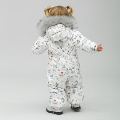 Комбінезон дитячий зимовий мембранний Аполло Сніговик з опушкою