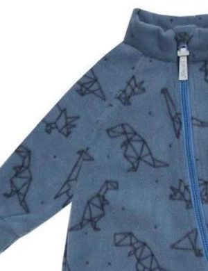 Чоловічок дитячий флісовий синій з динозаврами