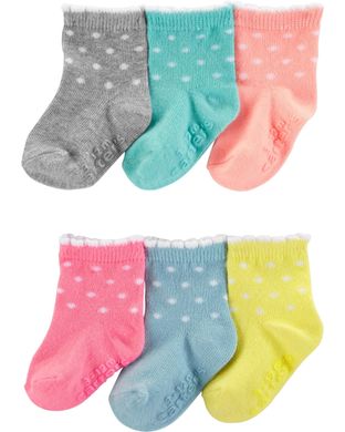 Carters Детские носки для девочек Горошек 6 пар