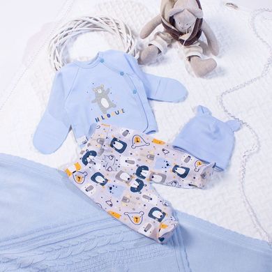 Комплект для новорожденных голубой Мишка