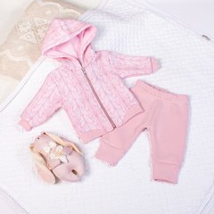 Теплый комплект с начесом для малышей розовый