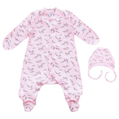 Комплект для новорожденных розовый Перышки