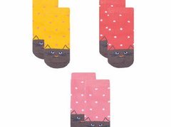 Детские носки для девочки махровые Кошка 3 пары