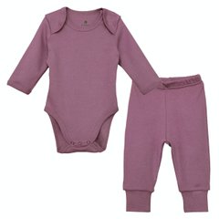 Комплект з боді для малюків рожевий у рубчик