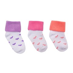 Детские носки для девочки махровые Сердечки 3 пары