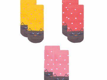 Дитячі шкарпетки для дiвчинки махрові Кiшечка 3 пари