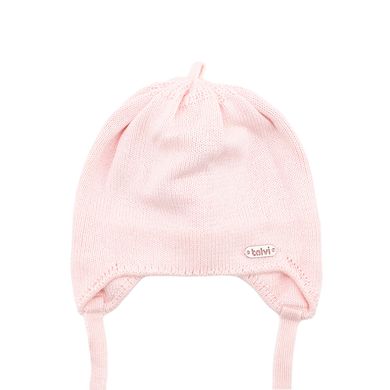 Детская шапка двойная для новорожденного светло-розовая