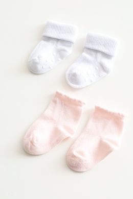 Дитячі шкарпетки бавовна рожеві/білі
