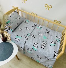 Сменная постель Панды зеленые