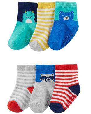 Carters Дитячі шкарпетки бавовна з тваринами 6 пар