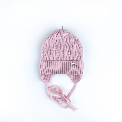 Детская шапка для малышей двойная светло-розовая