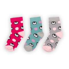 Дитячі шкарпетки для дівчинки махрові Пінгвіни 3 пари