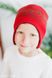 Детская шапка шлем красная Снежинки 3 из 3