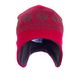 Детская шапка шлем красная Снежинки 2 из 3