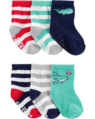 Carters Дитячі шкарпетки бавовна Акула 6 пар в комплекті