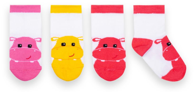 Дитячі шкарпетки для дiвчинки бавовна Бегемотик 3 пари