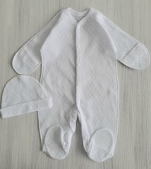 Человечек и шапочка для новорожденных белый ажур