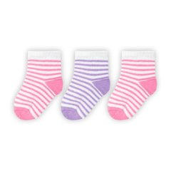 Дитячі шкарпетки для дівчинки у смужку 3 пари
