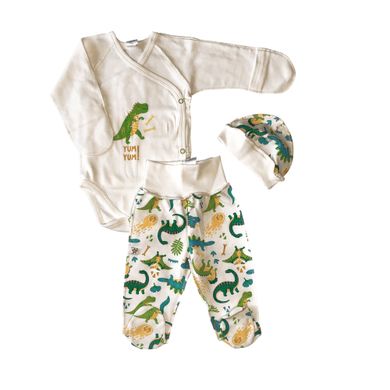 Комплект для новонароджених хлопчика Динозаврики з бодіком