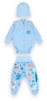 Теплий комплект на байці для новонародженого хлопчика блакитний