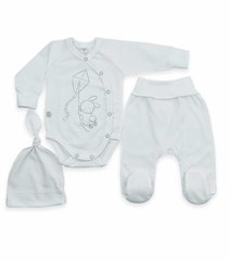 Комплект для новорожденных с бодиком белый Зайка