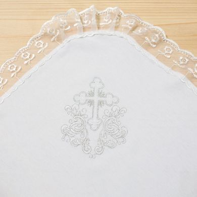 Крыжма для крещения белая c вышивкой