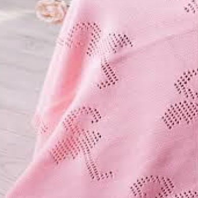 Плед дитячий легкий в'язаний колір рожевий Фламiнго
