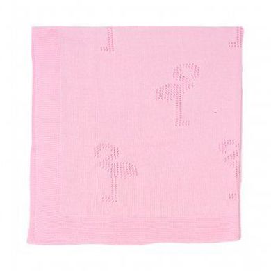 Плед для новорожденных легкий вязаный цвет розовый Фламинго
