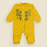 Человечек для новорожденных желтый с орнаментом