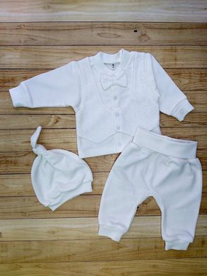 Теплый нарядный комплект для новорожденных белый