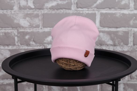 Детская шапка двойная цвет розовый