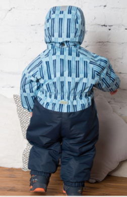 Комбінезон дитячий зимовий Joiks для хлопчика блакитний зі смужками