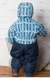 Детский зимний комбинезон Joiks для мальчика голубой с полосками 7 из 8