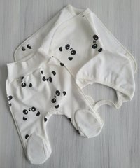Теплый комплект для новорожденных с распашонкой Панда