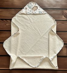 Полотенце с капюшоном для новорожденных молочное