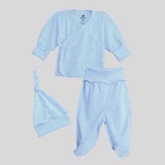 Комплект для новорожденных ажур голубой с распашонкой