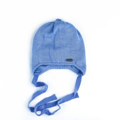 Детская шапка двойная для новорожденного цвет голубой