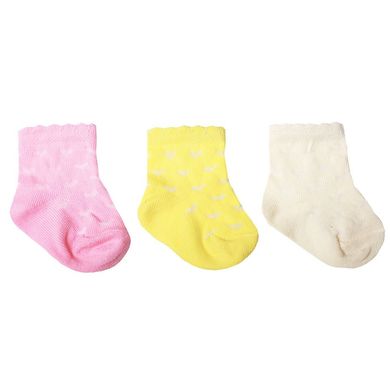 Дитячі шкарпетки для дівчинки бавовна однотонні 3 пари в комплекті