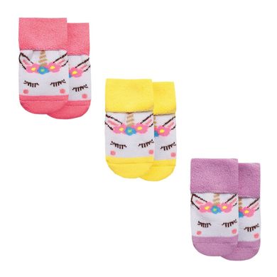 Детские носки для девочки махровые Единорог 3 пары