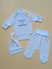 Комплект для новонароджених з боді блакитний
