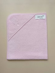 Полотенце с капюшоном для новорожденных розовое