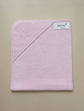 Рушник з капюшоном для немовлят рожевий