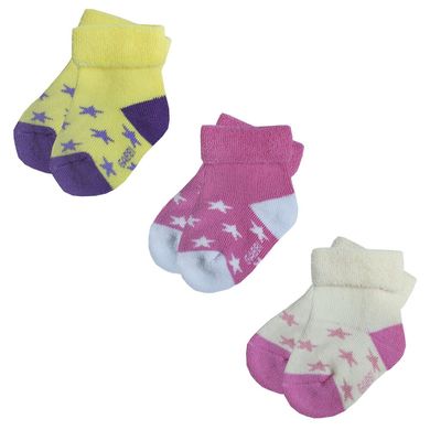 Дитячі шкарпетки для дівчинки махрові Зiрочки 3 пари