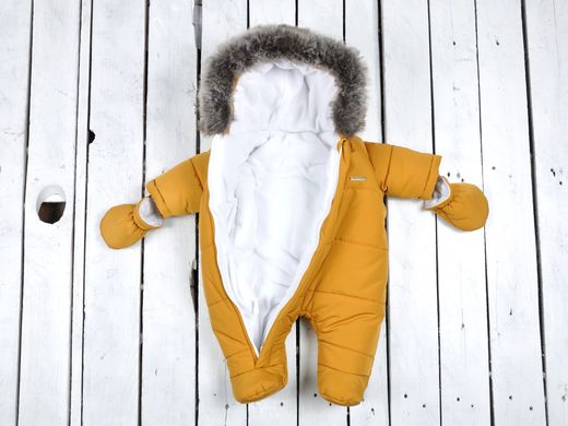 Детский зимний комбинезон для малышей Аляска, горчица