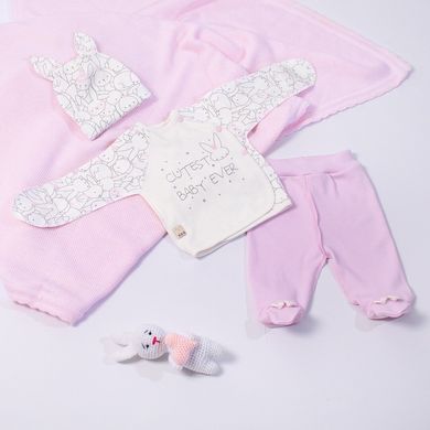 Комплект для новорожденных розовый Заинька