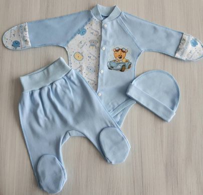 Комплект для новорожденных мальчика голубой Мишка